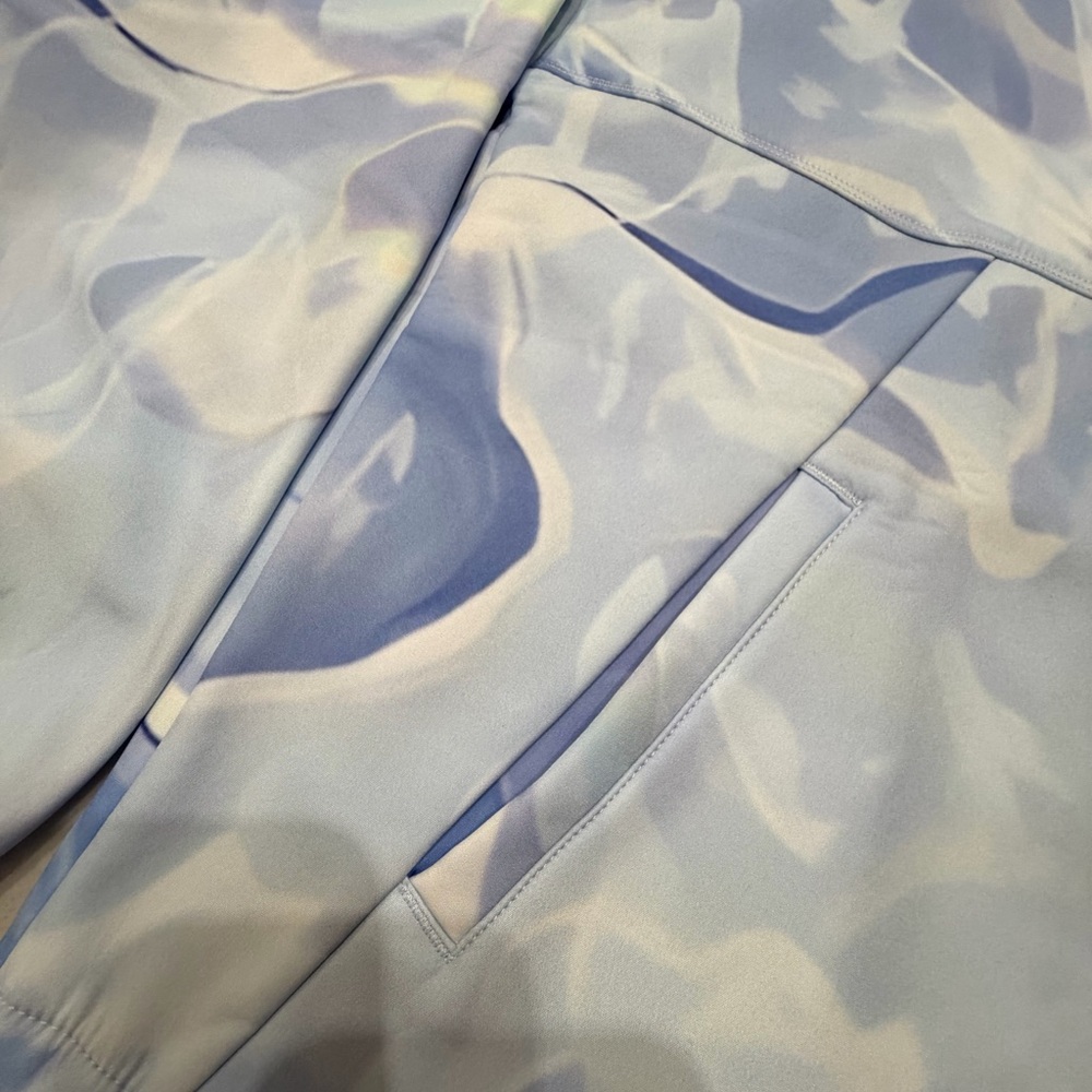 NWT OTOS Abstract Blue White Fleece Full Zip Hooded Hoodie Sweatshirt, M - Picture 6 of 10